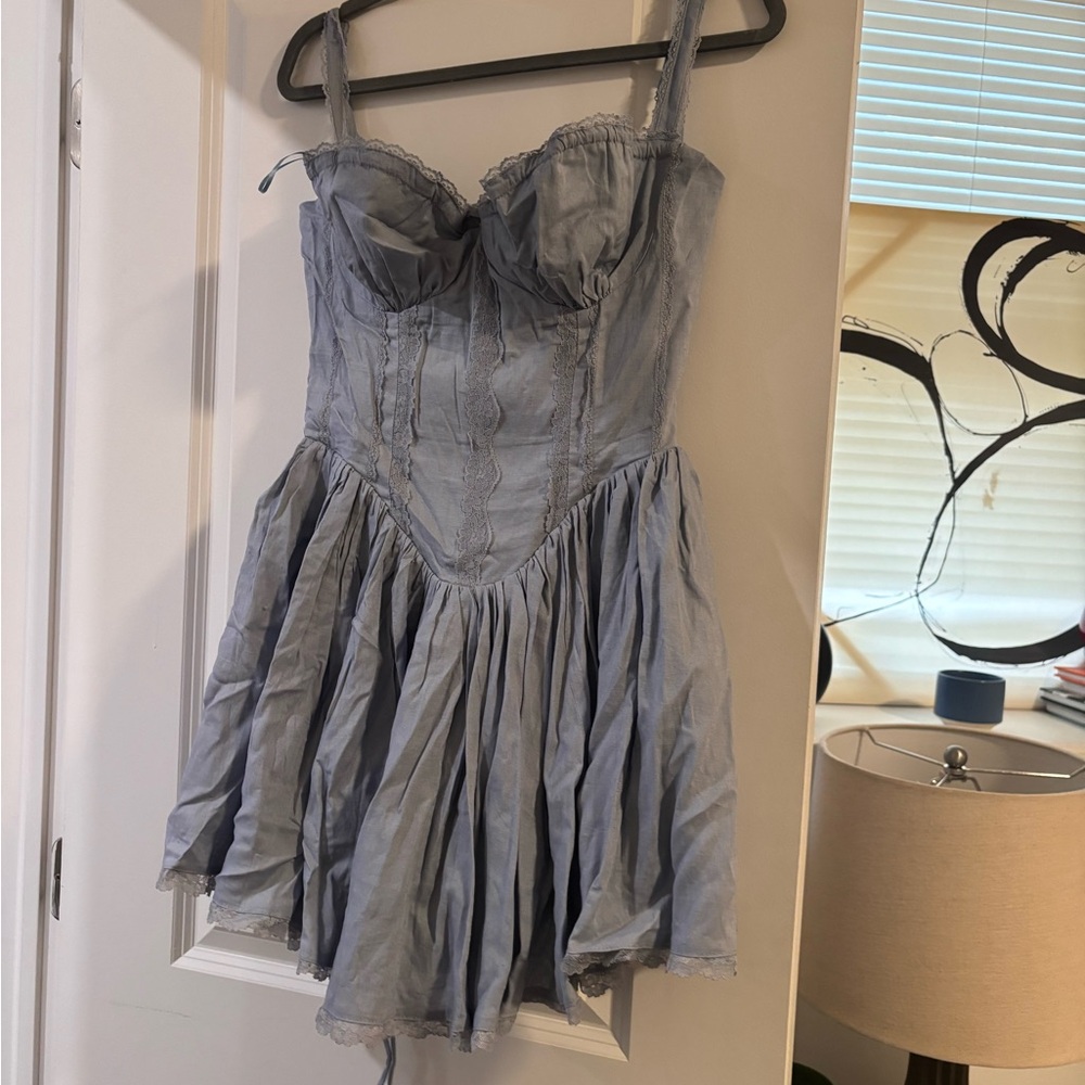 Blue corset mini dress